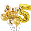 2 PCS Birthday Baby Children Golden Crown Aluminum Film Number Balloon Set Wedding Scene Decoration(Number  5)