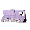 For iPhone 13 Floral Pattern Leather Phone Case with Lanyard(Light Purple)
