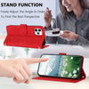 For iPhone 11 Pro Tulips Embossed Leather Phone Case with Lanyard(Red)
