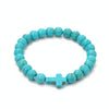 S2303-3 Cross Women Beaded Bracelet Turquoise Ethnic Style Charm Jewelry