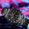 FNGEEN 5757 Men Waterproof Sports Fashion Stainless Steel Watch(Black Steel Black Surface)