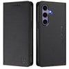 For Samsung Galaxy S24 / S25 5G RC01 Dual-Folded Magnetic Suction RFID Leather Phone Case(Black)