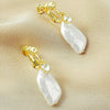 E2109-10 Leaf Model Baroque Earrings Pearl Ear Clip Women Without Ear Piercing