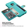 For Samsung Galaxy S9 Magnetic Wallet Card Bag Leather Phone Case(Cyan)