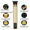 USB Rechargeable Digital Display Engraving Ceramic Knife Electric Hair Clipper(Gold)