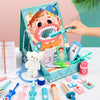 Wooden Children Oral Dentistry Simulation Dentist Set Pretend Play Medical Toy, Color: Upgrade Model Blue