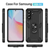 For Samsung Galaxy A36 5G Shockproof TPU + PC Phone Case with Holder(Black)