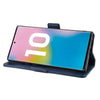 Dual-side Magnetic Buckle Horizontal Flip Leather Case for Galaxy Note 10 Pro, with Holder & Card Slots & Wallet & Photo Frame(Dark Blue)