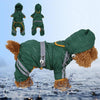 Waterproof Dog Raincoat, XXL Green - Breathable & Reflective