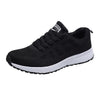 Mesh Breathable Flat Sneakers Running Shoes Casual Shoes for Women, Size:40(Black)