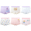 6pcs/set Children High Elastic Cartoon Printed Cotton Boxer Briefs, Size: XXL(T-6615 Girls)