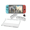 DOBE TNS-1133B Host Protection Kit + Left And Right Handle Crystal Anti-Fall Protection Cover For Switch OLED(Transparent Color)