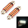 2 PCS DC 12V 2W 39MM 4014 Bicuspid Port No Decoding Car Dome Lamp LED Reading Light with 10 LED Lights(White Light)