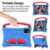 For Samsung Galaxy Tab S9 FE Boxing Series Kickstand EVA Shockproof Tablet Case with Shoulder Strap(Blue Red)