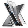 For Samsung Galaxy S25 Ultra 5G HD Full Cover Magnetic Metal Tempered Glass Phone Case(Silver)