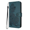 For Xiaomi Redmi K70 Datura Flower Embossed Flip Leather Phone Case(Dark Green)