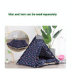 Large Canvas Pet Tent Bed with Cushion, Beige Star, 60x60x70cm