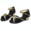 Tango Salsa Latin Low Heel Soft Bottom Dance Shoes for Girls & Women, Shoe Size:40(Gold)