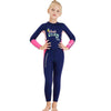DIVE&SAIL Children Warm Swimsuit One-piece Wetsuit Long Sleeve Cold-proof Snorkeling Surfing Suit, Size: M(Pink)