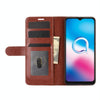 For Alcatel 3X 2020 R64 Texture Single Horizontal Flip Protective Case with Holder & Card Slots & Wallet& Photo Frame(Brown)