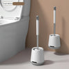 TPR Soft Glue Long-handle Toilet Brush with Base, Spec: Wall-mounted Type