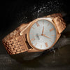 YAZOLE 376 Men Fashion Business Steel Strap Band Quartz Wrist Watch (Black)