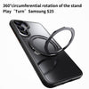 For Samsung Galaxy S25 5G Frosted 360 Degree MagSafe Magnetic Holder Phone Case(Blue)
