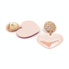 Peach Heart Earrings Retro Series Acrylic Stud Earrings for Women(Light Skin Pink)