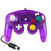 5 PCS Single Point Vibrating Controller Wired Game Controller For Nintendo NGC(Transparent Purple)
