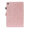 For Samsung Galaxy Tab A8 10.5 2021 Varnish Glitter Powder Leather Tablet Case(Rose Gold)