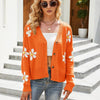 Autumn and Winter Female Knitted Cardigan College Style Sweater Jacket, Size: XL(Orange)