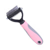 Dog Comb, Stainless Steel, Double-Sided, Pink, 17cm