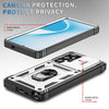 For Samsung Galaxy S25 Ultra 5G Sliding Camshield TPU Hybrid PC Phone Case with Holder(White+Black)