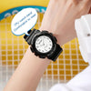 SANDA Small Fresh Digital All-match Waterproof Luminous Student Watch(White Gold)