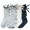 Baby Cute High Knee Fungus Lace Bow Socks, Size:XL(Grey)