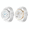 HW3 Mini Heart Rate/Blood Oxygen Monitoring Smart Watch with NFC Function(Gold Shell White Leather)