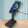 15W Desktop Wireless Charging Rotating Phone Holder Lazy Tablet Folding Lifting Bracket(Black)