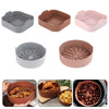 Air Fryer Silicone Grill Pan Accessories, Size: Round 22 cm(Coffee)