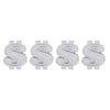 Universal 8mm Dollar Style Plastic Car Tire Valve Caps, Pack of 4(Silver)