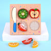 2 PCS Wood Blocks Cutting or Stringing Cube Puzzle Early Education Intelligence Toys For Children(Fruit-Cutting)