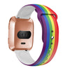 For Fitbit Versa 2 / Lite 22mm Reverse Buckle Printed Silicone Watch Band(Pink Rose)