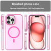 For iPhone 15 Pro Max MagSafe Frosted Translucent TPU + PC Full Coverage Phone Case(Pink)