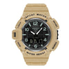 SANDA 3101 Dual Time Dispay Dial Luminous Timer Alarm Clock Electronic Watch for Men(Khaki)
