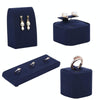 4.5x4.5x4cm Rectangular Ring Holder Jewelry Display Props Blue Microfiber Window Necklace Earring Ring Stand