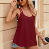 Women Tank Tops Summer Sleeveless Spaghetti Straps Camisole Top, Size: S(Wine Red)