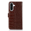 For Samsung Galaxy A56 5G Crocodile Top Layer Cowhide Leather Phone Case(Brown)