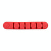 6 Holes Bear Silicone Desktop Data Cable Organizing And Fixing Device(Camellia Red)