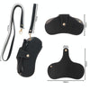 Portable Anti-Scratch And Wear-Resistant PU Leather Eyeglasses Bag Sunglasses Storage Case, Style: Neck Strap+Handle Model Black
