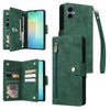 For Samsung Galaxy A06 4G Rivet Buckle 9 Cards Three Fold Leather Phone Case(Green)