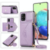 For Samsung Galaxy A21s Multi-functional Cross-body Card Bag TPU+PU Back Cover Case with Holder & Card Slot & Wallet(Purple)